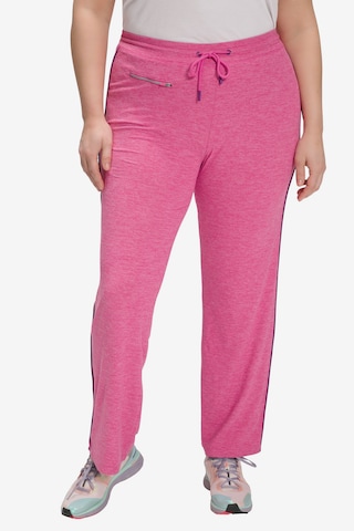 Loosefit Pantalon Ulla Popken en rose : devant