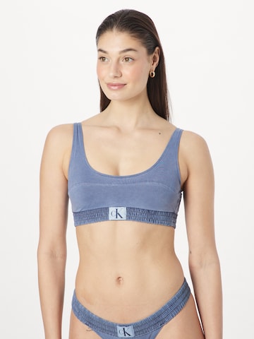 Calvin Klein Swimwear Bralette Bikini top in Blue: front