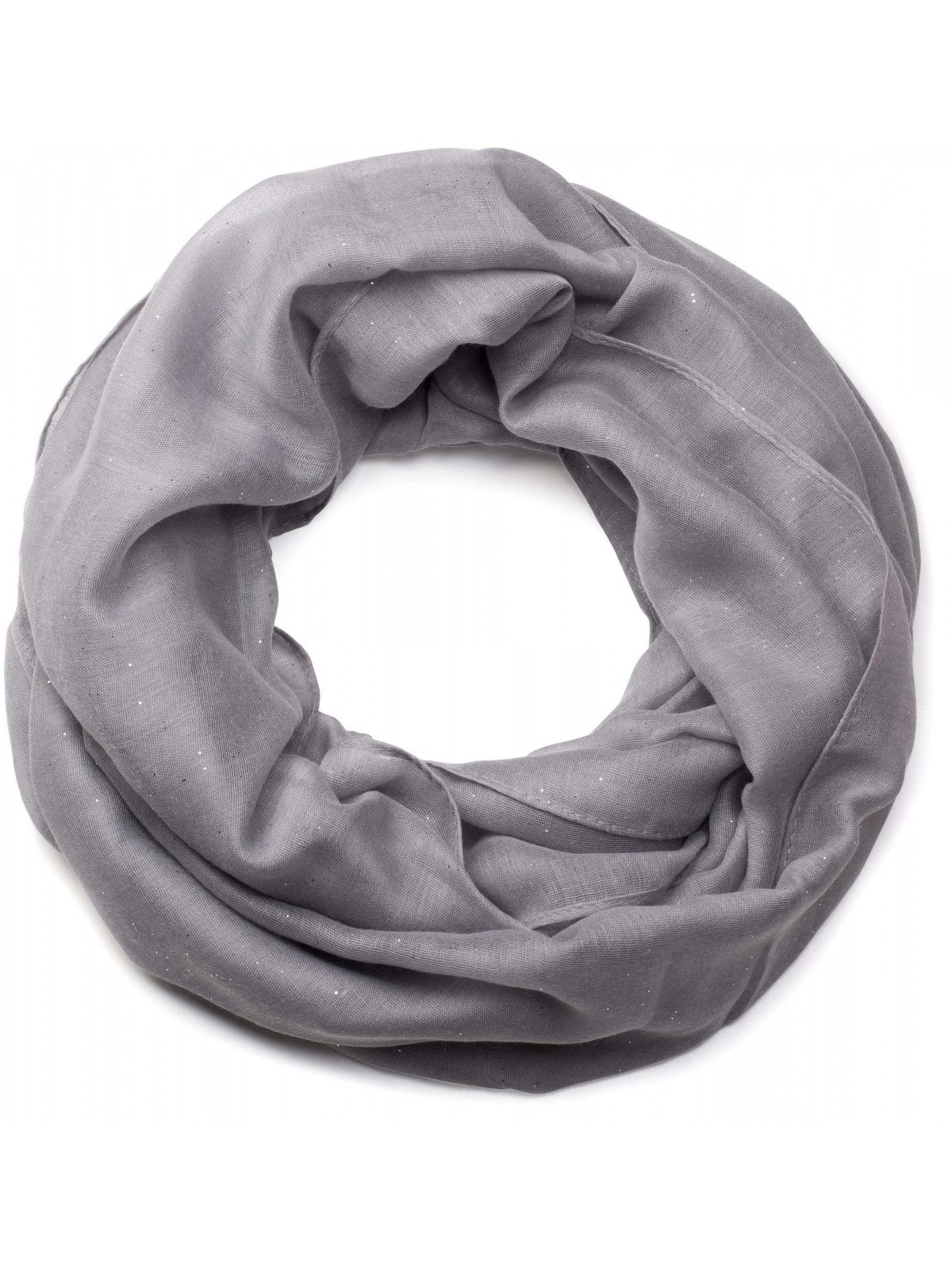 styleBREAKER Loop scarf 'Loop mit Glitzer unifarben' in Grey: front