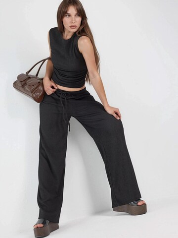 Wide Leg Pantalon Busem en noir