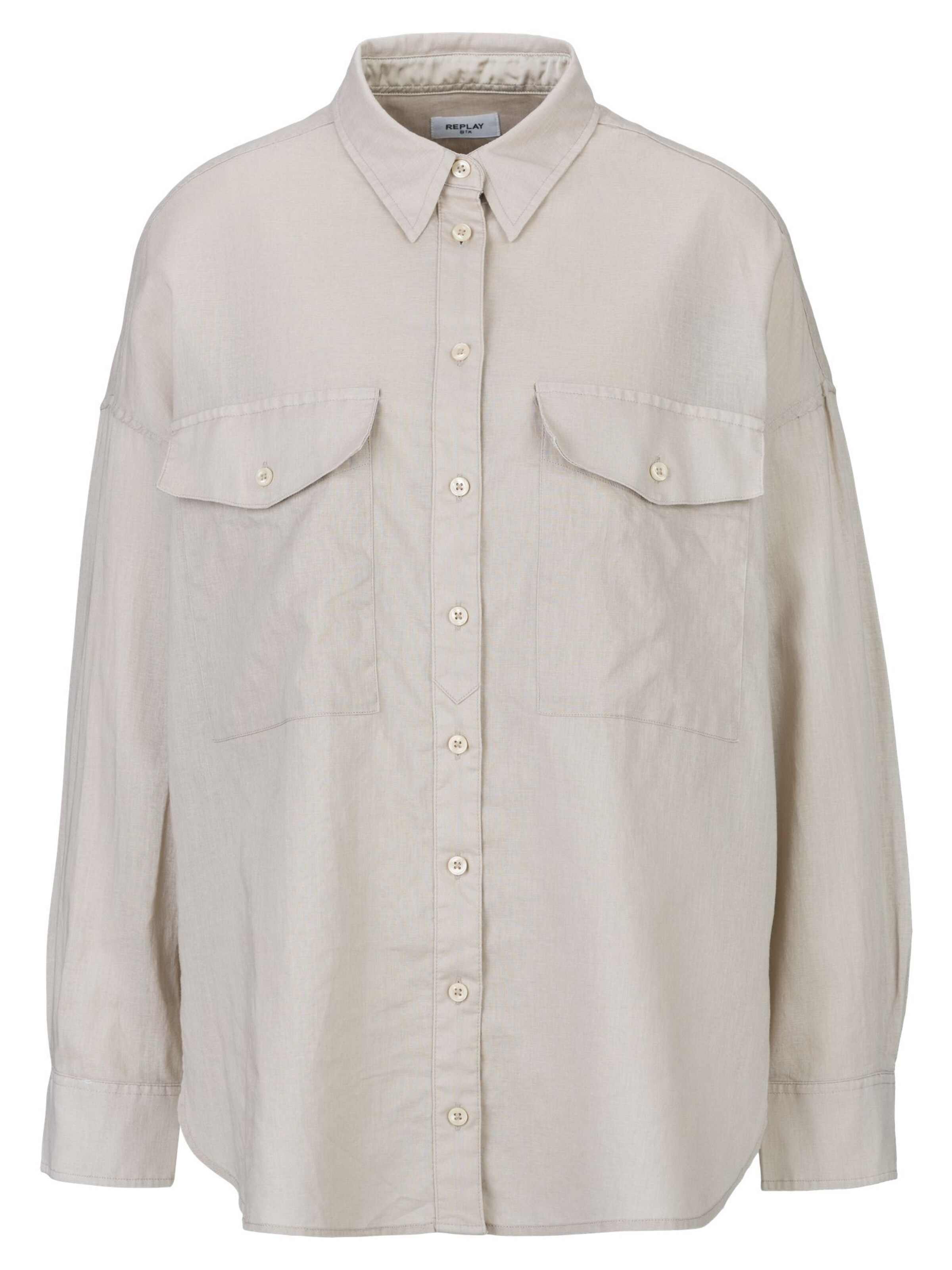 REPLAY Blouse in Bruin: voorkant