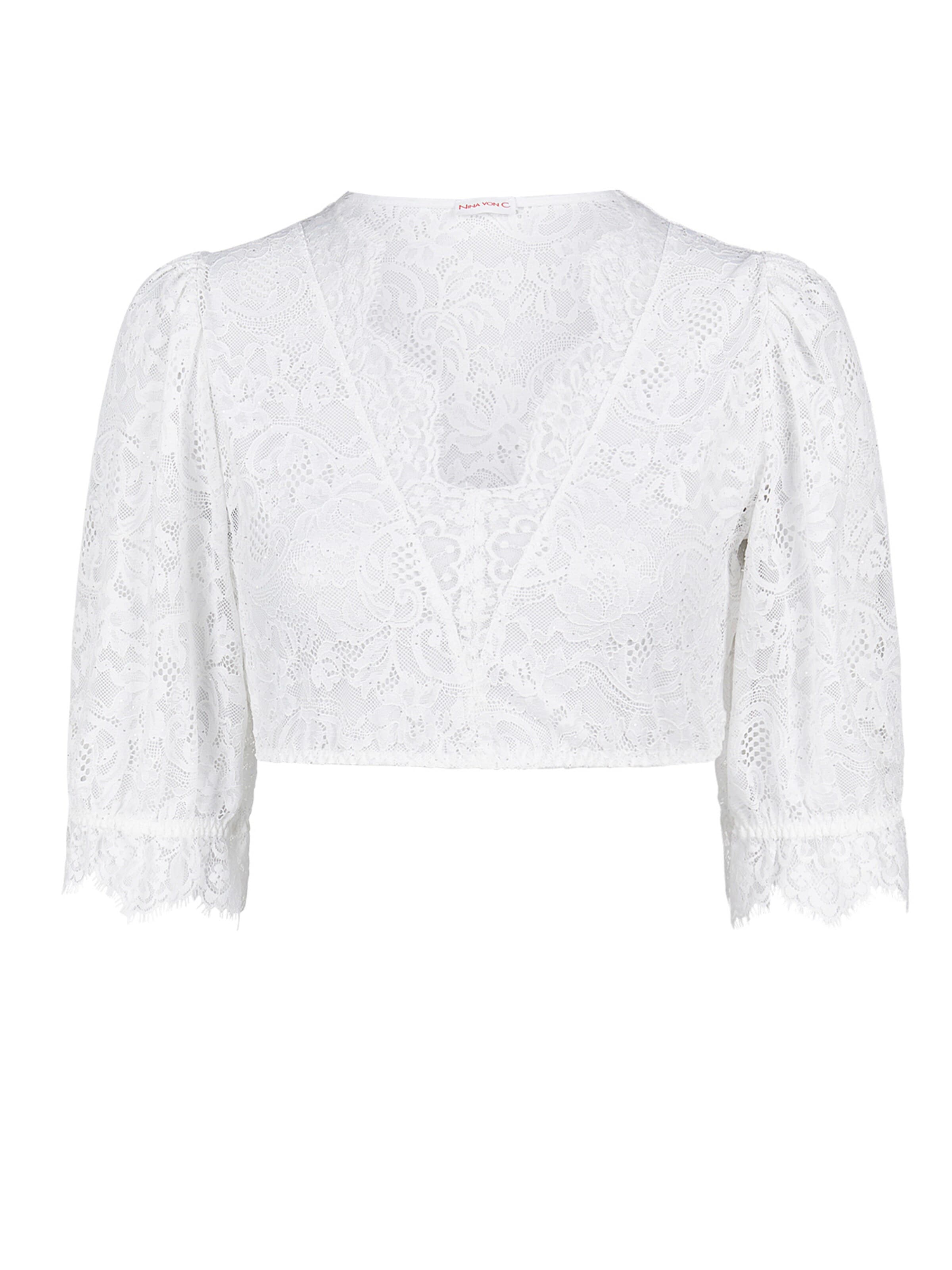 Nina von C. Trachtenbluse 'Celine'‌‌‌‌‌‌‌‌‌‌ in Weiß: Vorderseite
