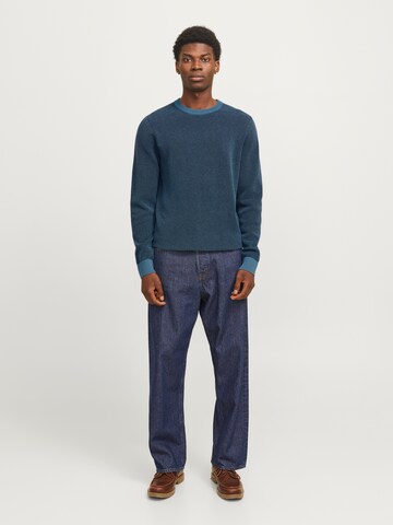 JACK & JONES Sweater 'JJEGlobe' in Blue