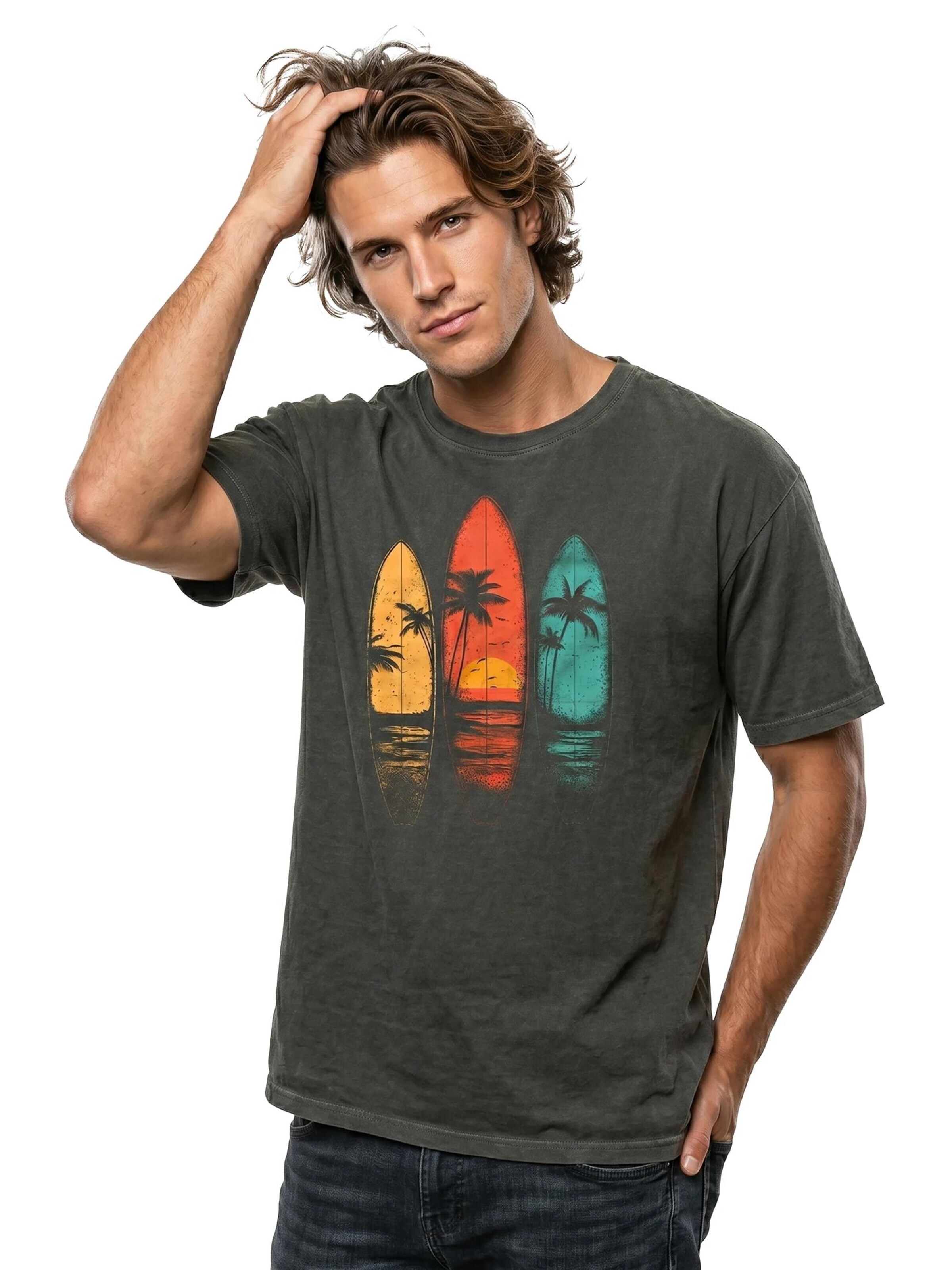 MAKAYA Shirt 'Sufboards' in Grey