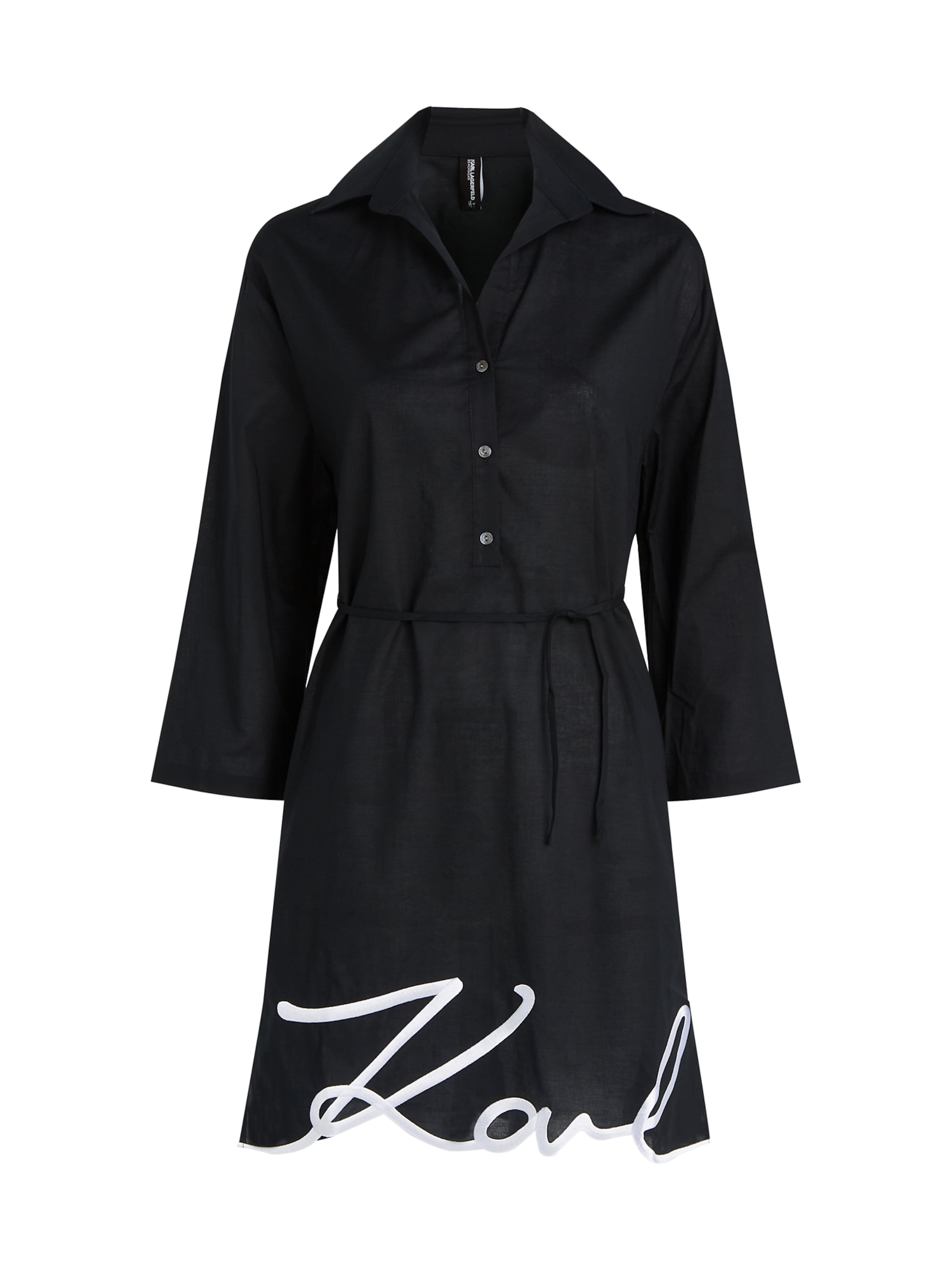 Robe-chemise Karl Lagerfeld en noir : devant