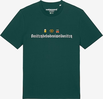 Watapparel Shirt 'Dositzndedodeoiweidositzn' in Groen: voorkant