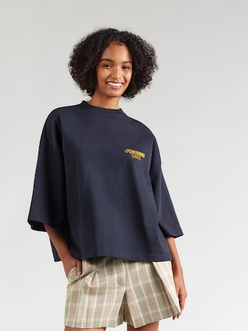 T-shirt 'No Hustle' Karo Kauer en bleu : devant