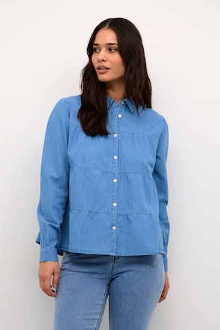 Cream Blouse 'Vanni' in Blue: front