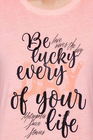 Soccx T-Shirt mit Wording Print in Orange