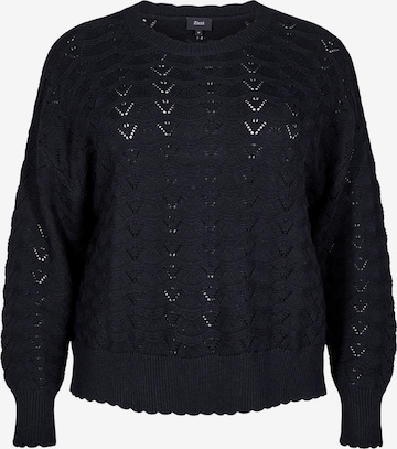 Pull-over 'CAEMMI' Zizzi en noir : devant