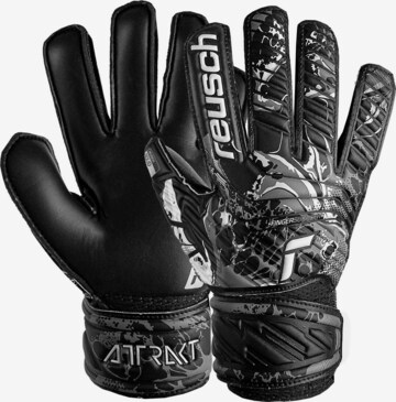 REUSCH Athletic Gloves 'Attrakt Solid Finger Support' in Black