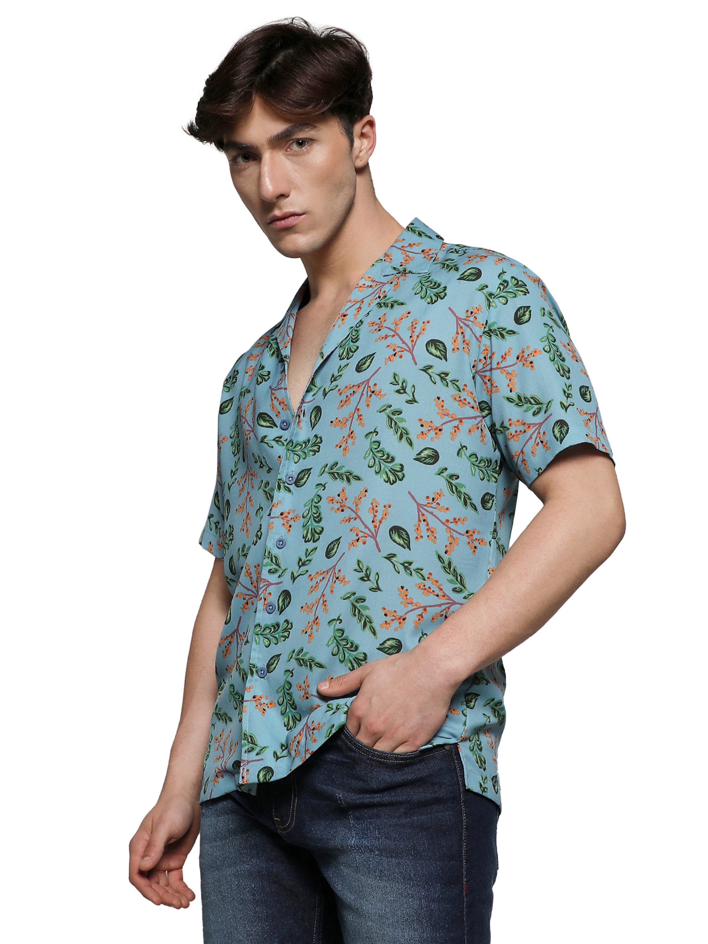 Campus Sutra Rovný strih Košeľa ' Jude ' - Modrá