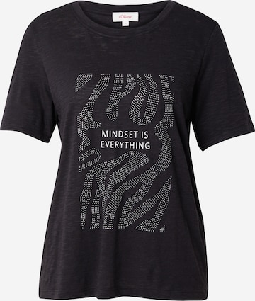 s.Oliver T-Shirt in Schwarz: Vorderseite