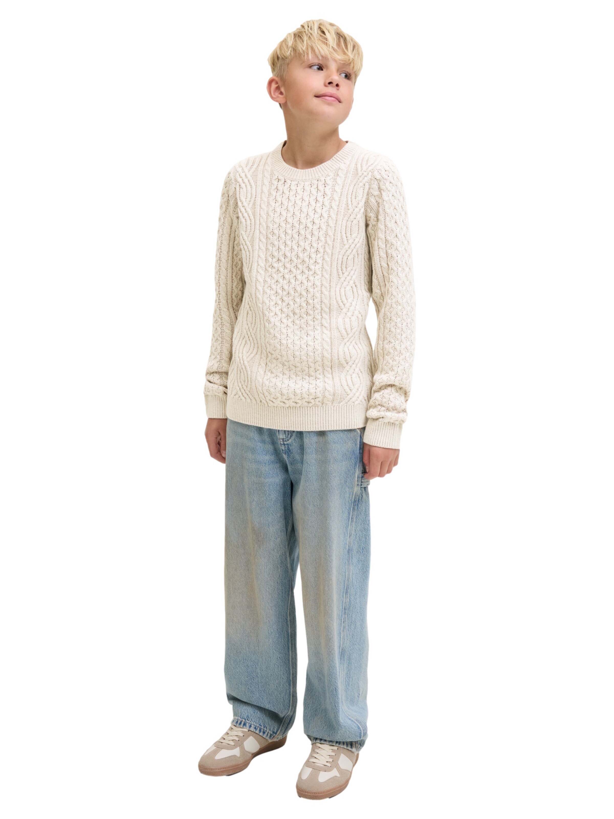 Pull-over 'Lusean' Jack & Jones Junior en blanc