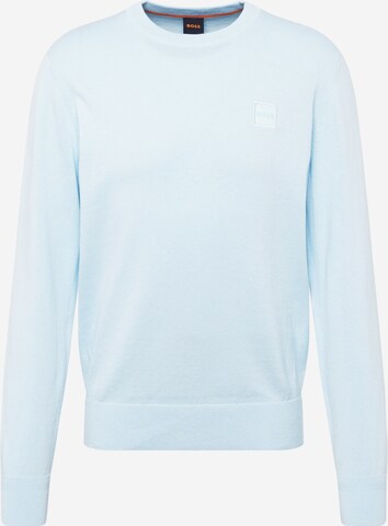 BOSS Sweater 'Kanovano' in Blue: front