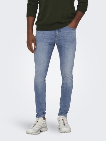 Only & Sons Skinny Fit Дънки 'Fly' в синьо: отпред