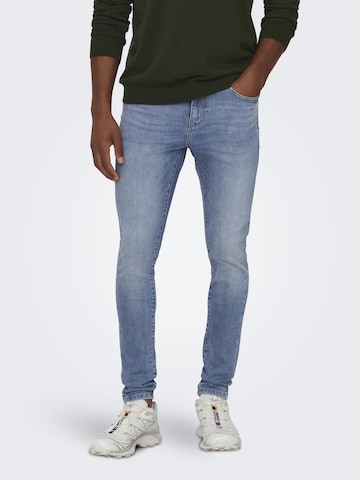 Only & Sons Skinny Jeans 'Fly' in Blue: front