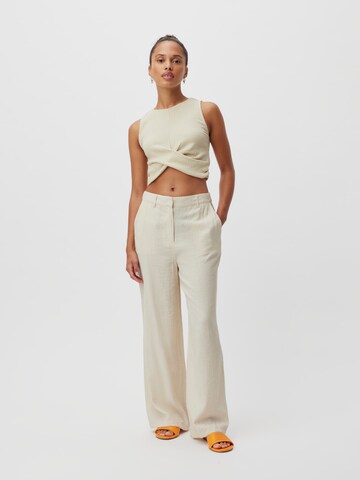 Wide leg Pantaloni 'Ilka' de la LeGer by Lena Gercke pe bej