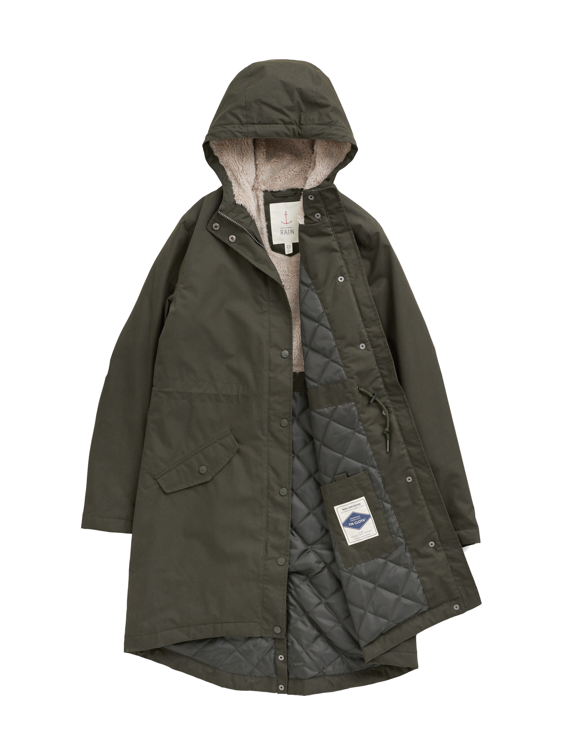 Seasalt Cornwall Tussenmantel in Groen: voorkant