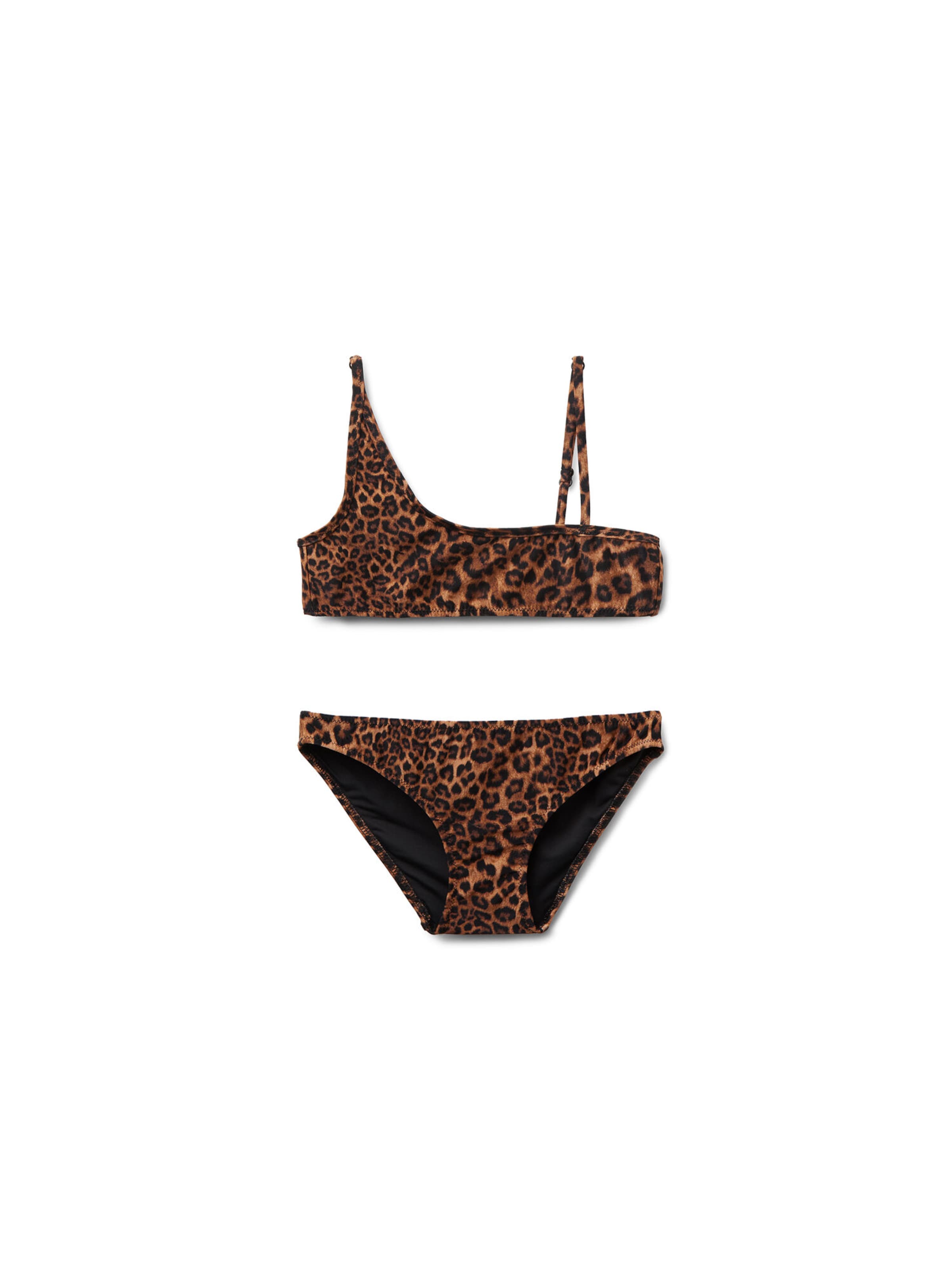 CALZEDONIA Bandeau Bikini 'Wild Animalier' in Brown: front