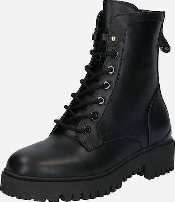 GUESS - Botines con cordones 'OLENNI' en negro: frente