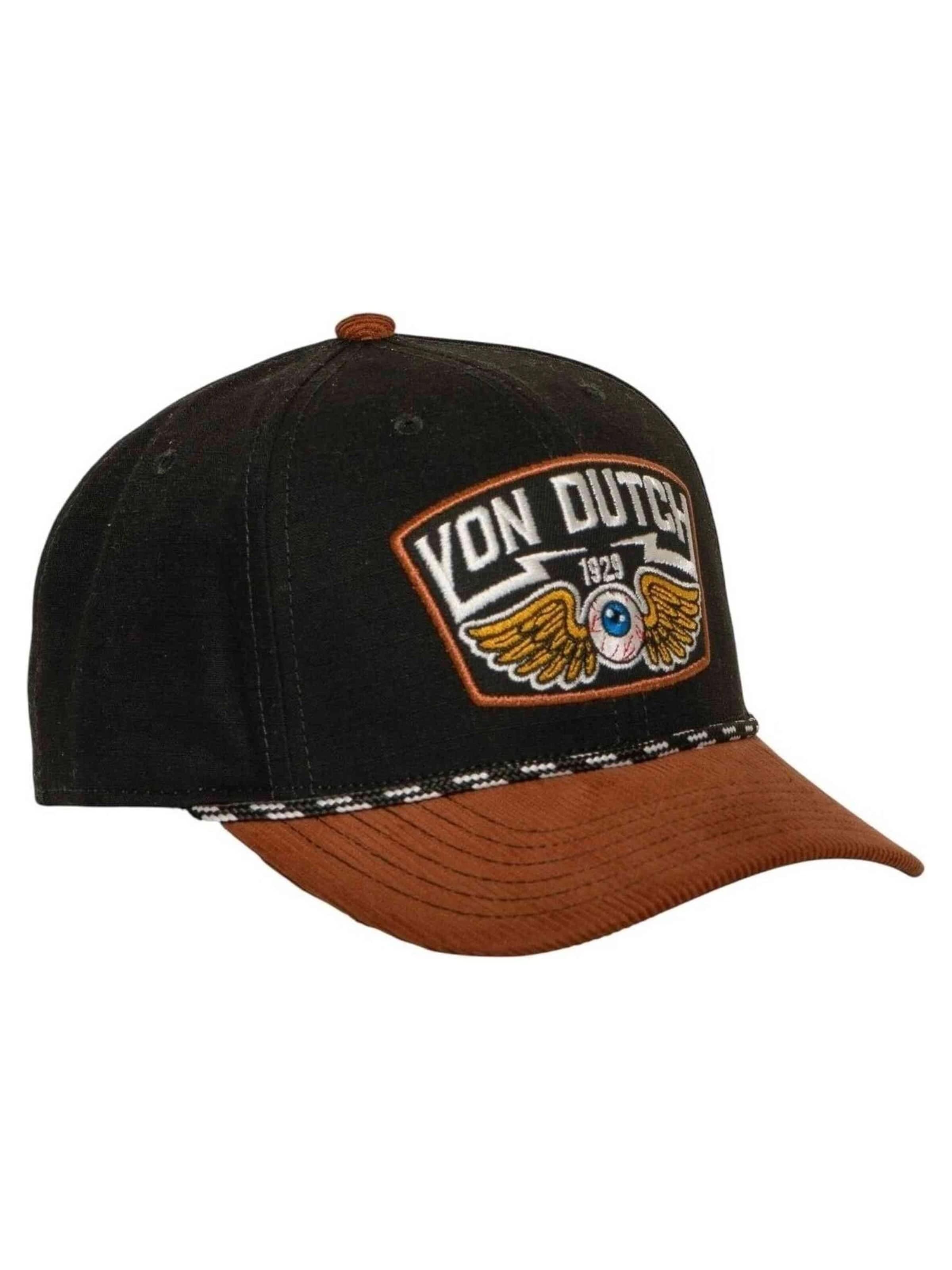 Von Dutch Kšiltovka 'Gorra von dutch negra bordados sem16 trucker cap' – černá