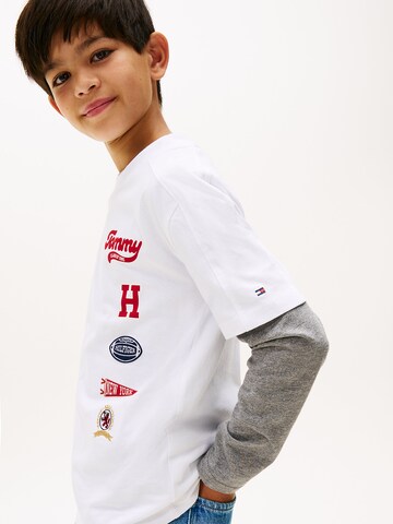 TOMMY HILFIGER Shirt 'Varsity Multi-Badge' in White
