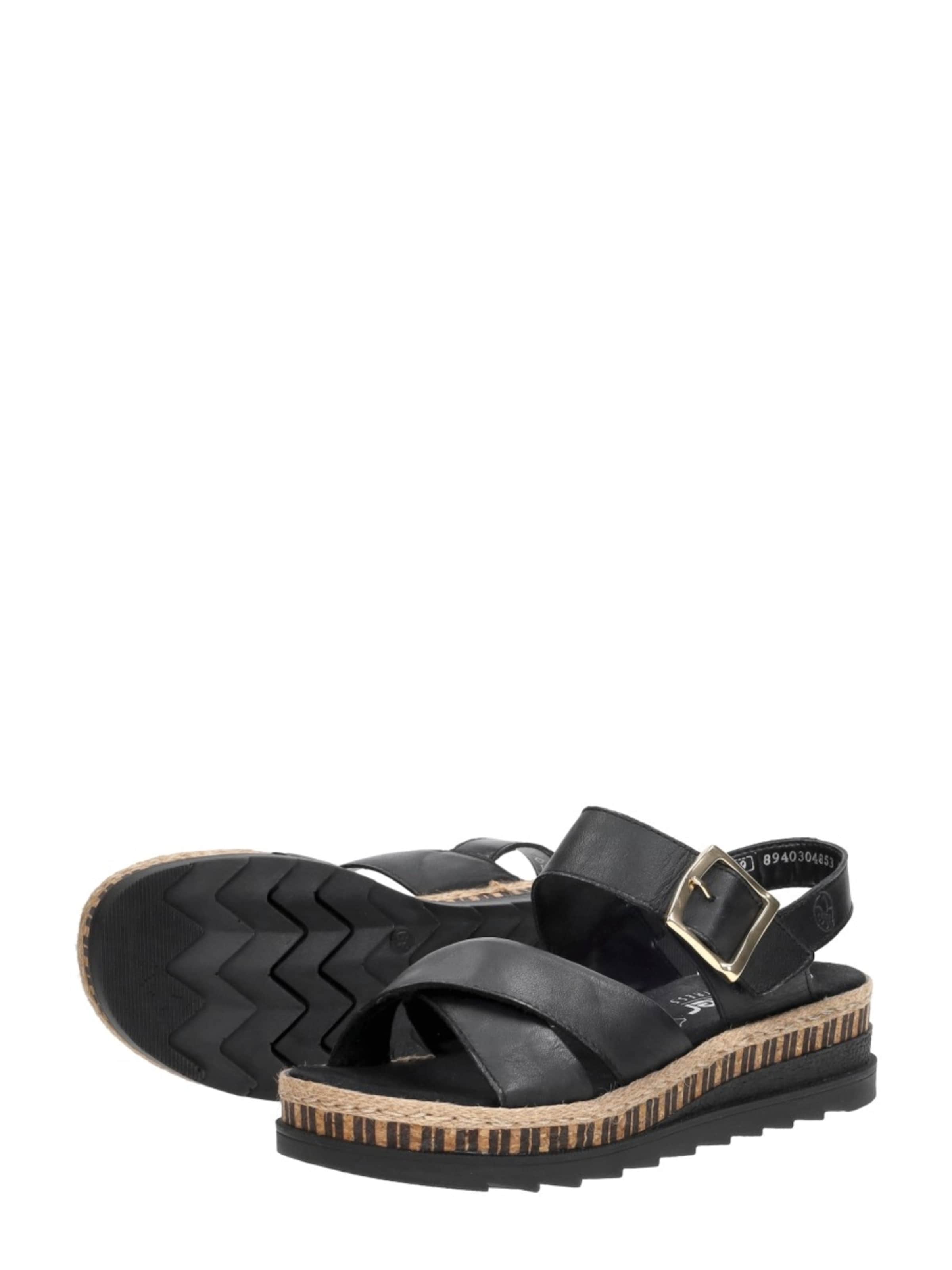Rieker Sandal 'Sandalen Plat' in Black