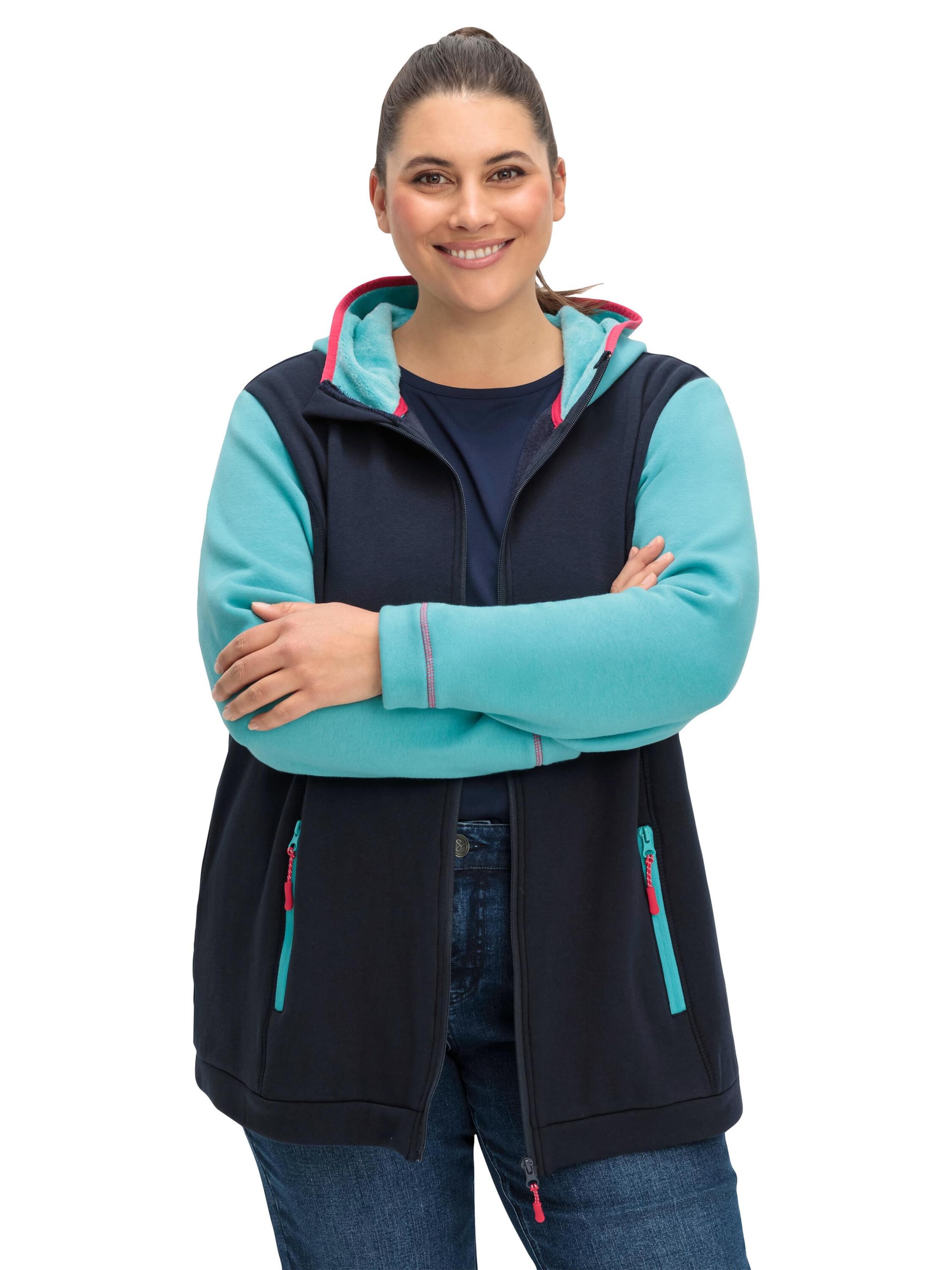 SHEEGO Funktionsfleecejacke in Blau: Vorderseite