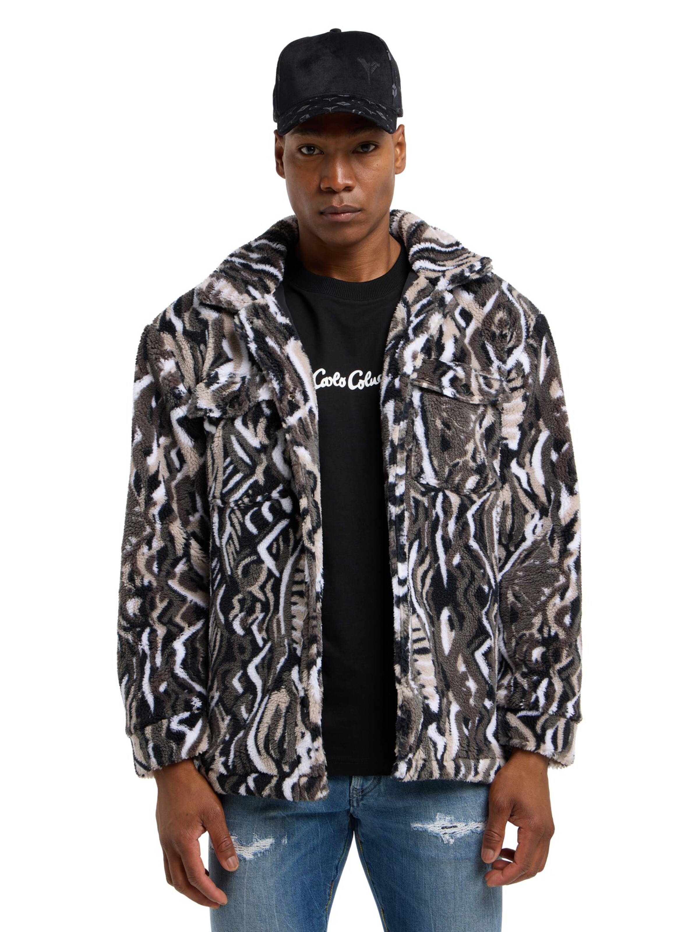 Carlo Colucci Sweatjacke 'Dirler' in Schwarz: Vorderseite