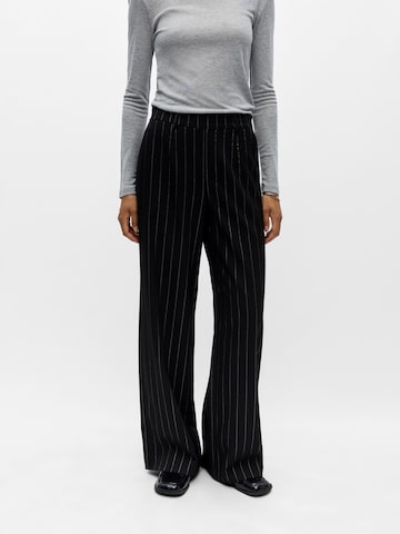 Wide leg Pantaloni 'OBJLISA' de la OBJECT pe negru: față