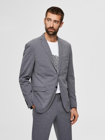 Coupe regular Veste de costume 'Jim' SELECTED HOMME en gris : devant