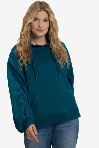 Ulla Popken Sweatshirt in Blauw: voorkant