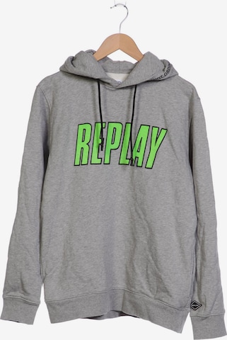 REPLAY Sweatshirt & Zip-Up Hoodie in XL in Grey: front