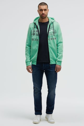 CAMP DAVID - Sudadera con cremallera en verde: frente