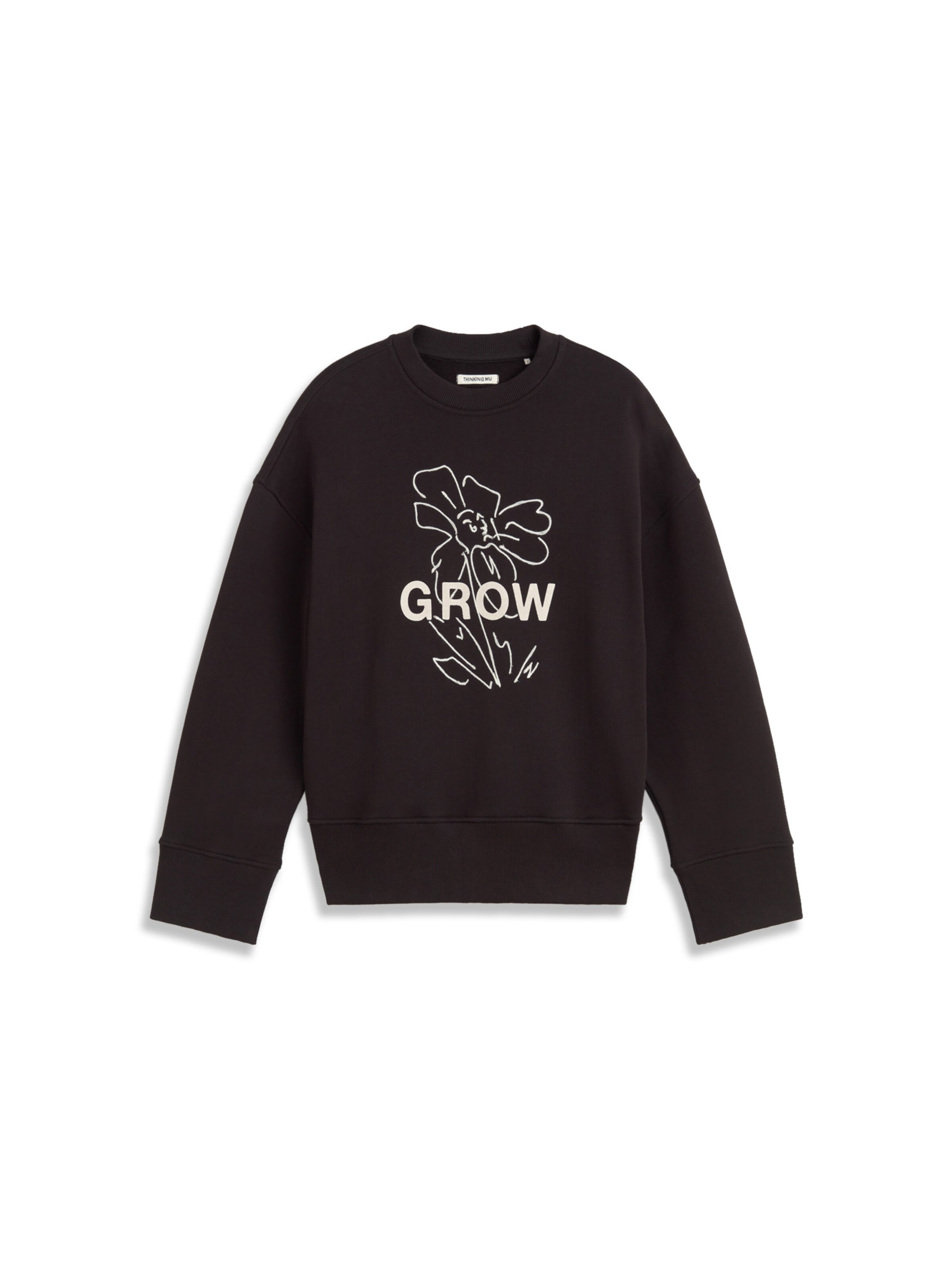 Thinking MU Sweatshirt 'Jimena' in Schwarz: Vorderseite