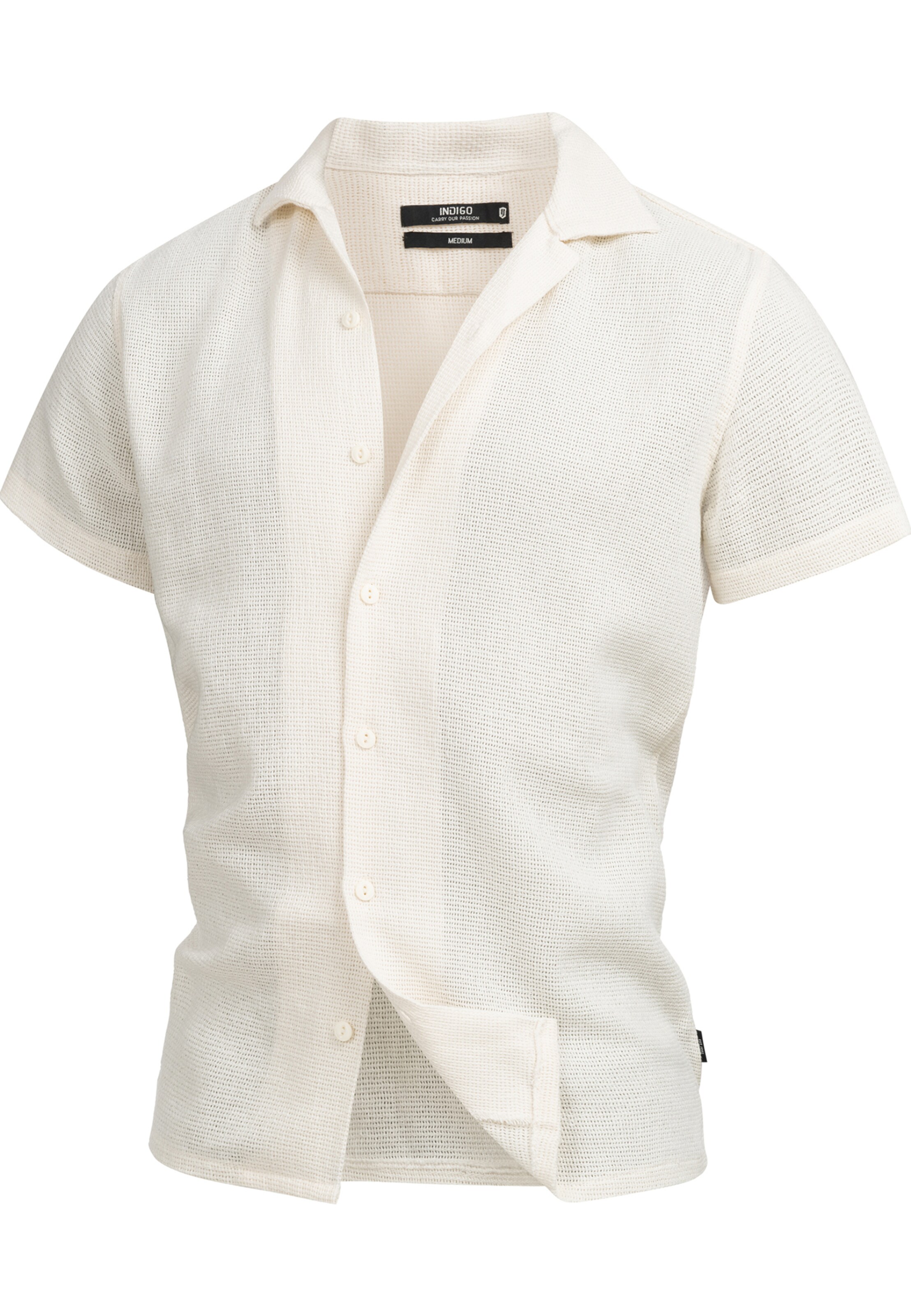 Chemise ' Cosby ' INDICODE JEANS en blanc : devant