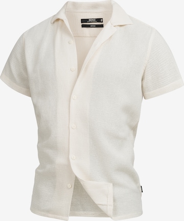 Coupe regular Chemise ' Cosby ' INDICODE JEANS en blanc : devant