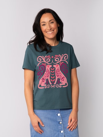 T-shirt 'Hundeliebe' Watapparel en bleu : devant