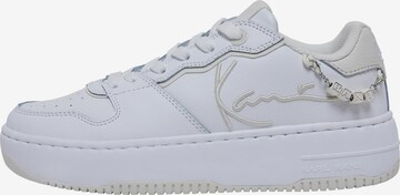 Karl Kani Platform trainers in White: front