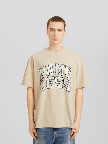 T-Shirt Bershka en beige : devant