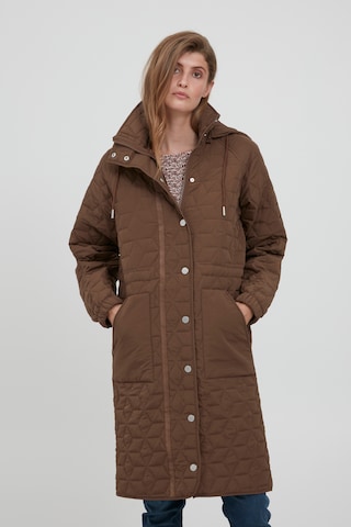 Fransa Between-Seasons Coat 'FRBAWARM' in Brown: front