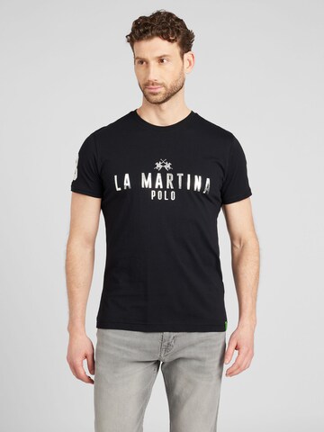 La Martina T-Shirt in Schwarz: predná strana