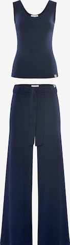 YOU LOOK PERFECT Leisure suit 'LOUNGEWEAR SET - Top Blossom & Pants Bailey' in Blue: front