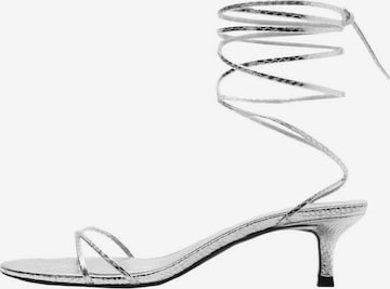 MANGO Strap Sandals 'Mara' in Silver: front