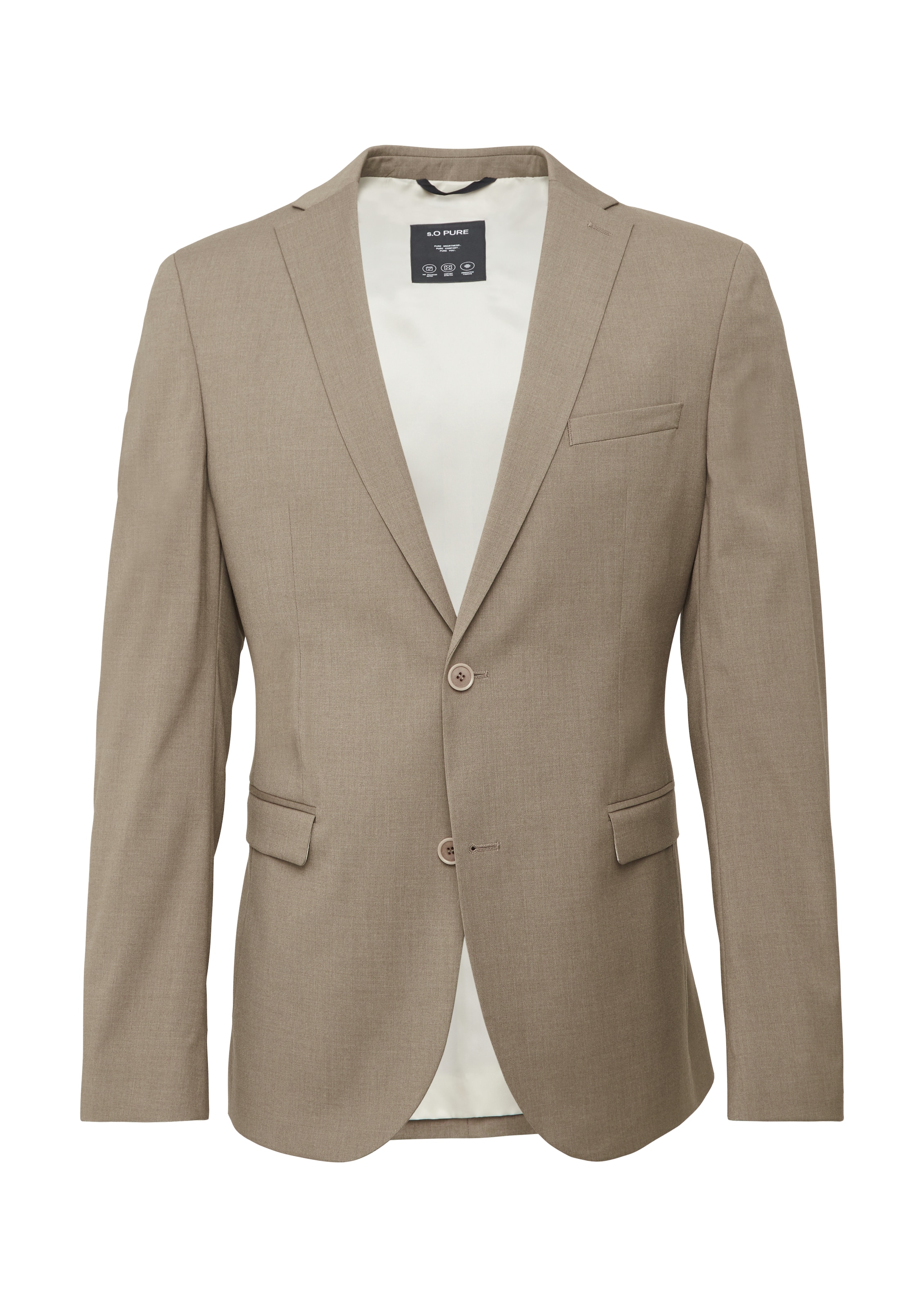 Coupe slim Veste de costume s.Oliver BLACK LABEL en beige : devant