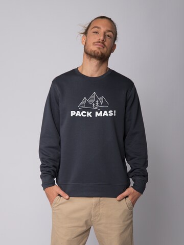 Felpa ' Pack mas! ' di Watapparel in grigio: frontale