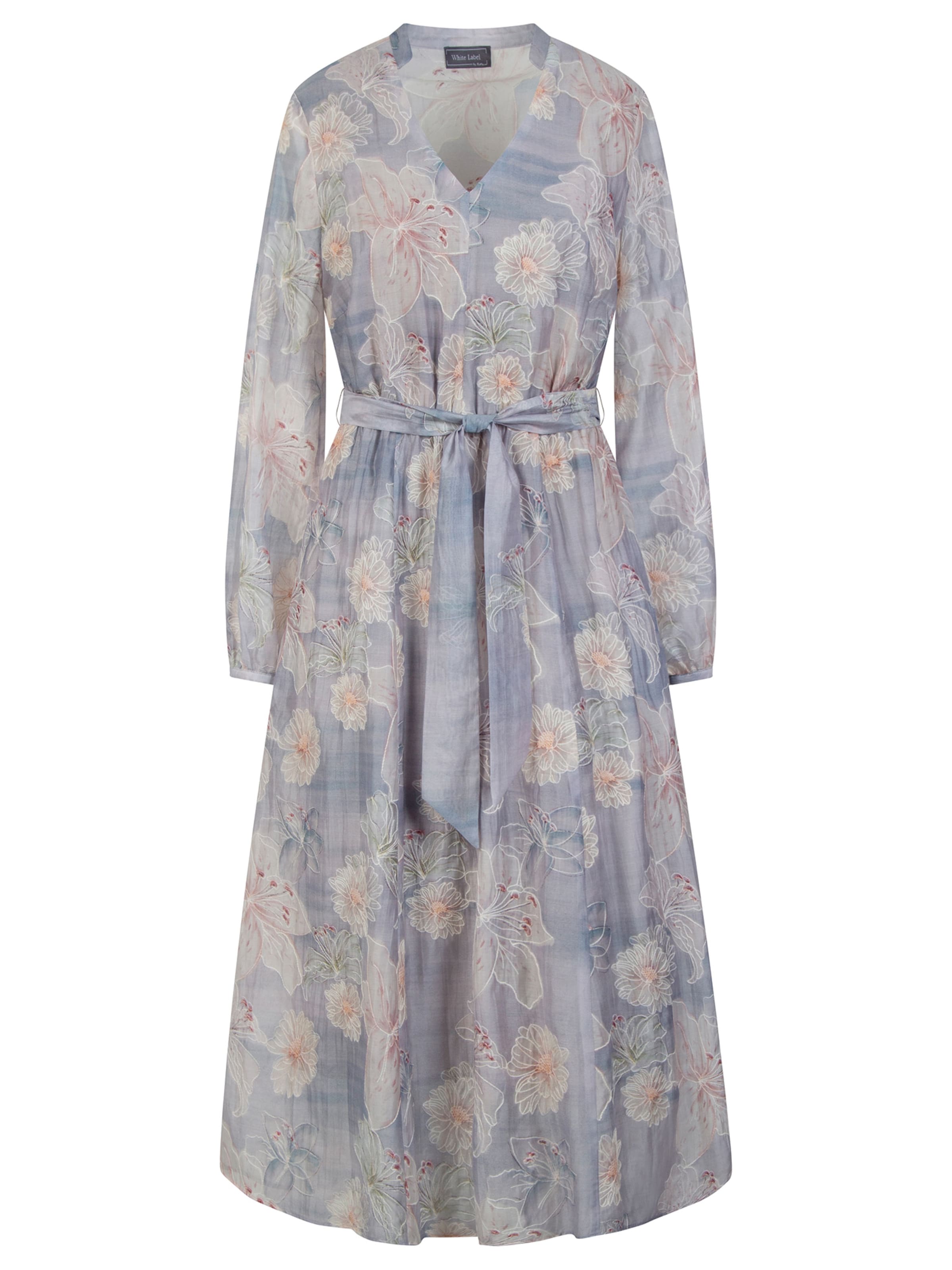 White Label by RoFa Summer Dress 'Bedrucktes Maxikleid mit V-Ausschnitt' in Purple: front
