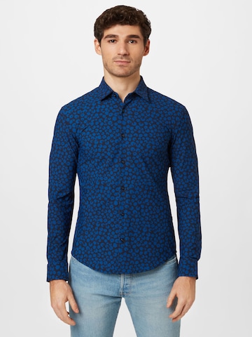 BOSS Black Slim fit Overhemd 'Roan' in Blauw: voorkant