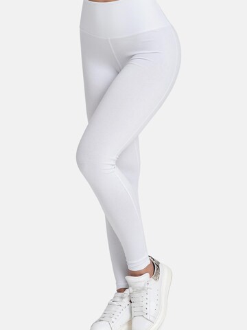 Evoni Slimfit Leggings 'aus Baumwolle mit hohem Bund'‌‌‌ in Weiß